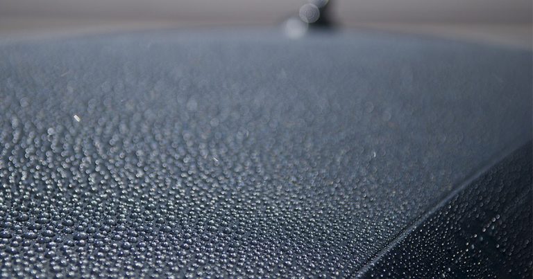 Water droplets on car roof