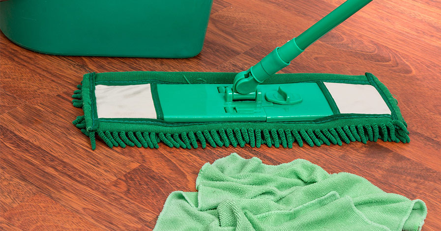 Mop with bucket and rag