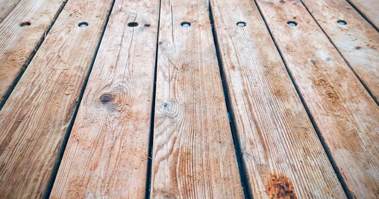 Wooden boards of a deck