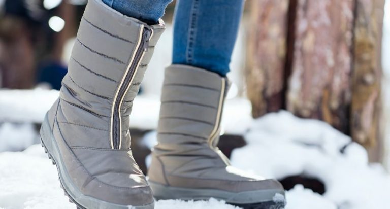 Boots in the snow.