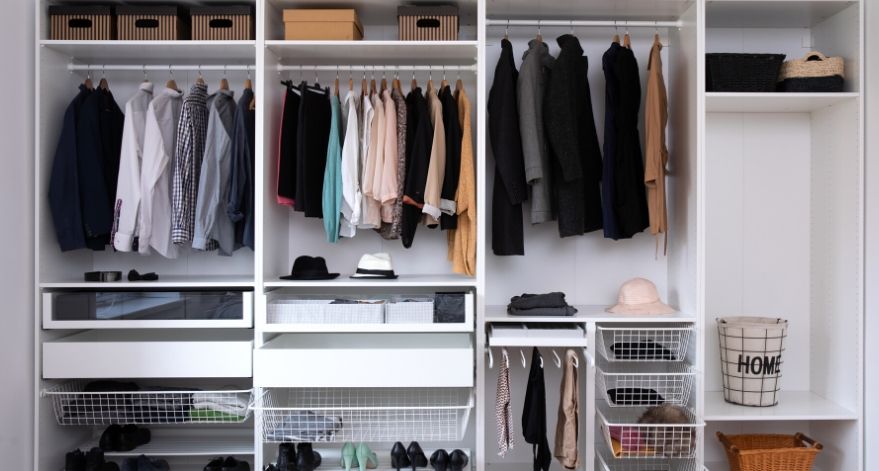 An organized closet.
